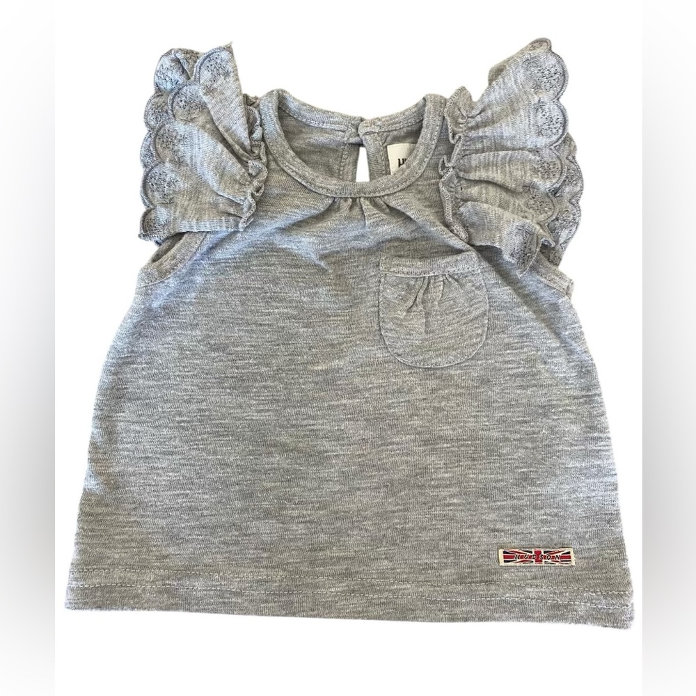 Hudson Grey Ruffle Top 9months